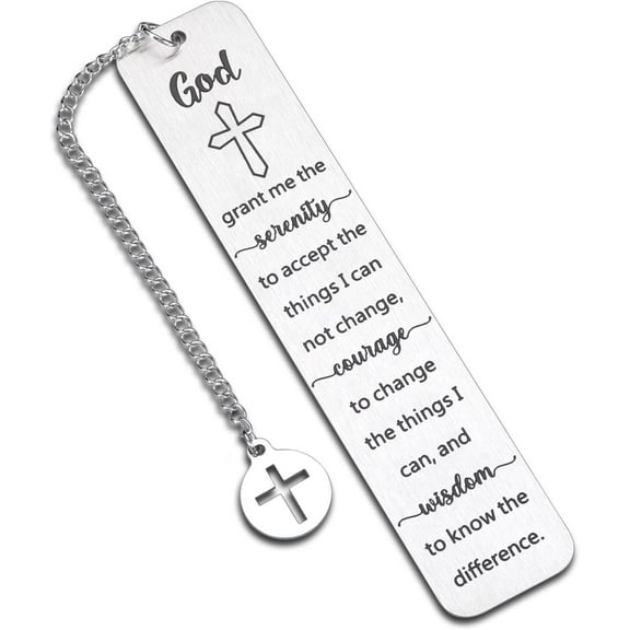 Inspirational Sobriety Recovery AA Gifts Serenity Prayer Bookmark for Women Men Christian Religious Bible Verse Gift for Book Lovers Birthday Cancer Survivor Easter Baptism Christmas Bookmark