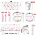 thumbnail image 2 of 162Pcs Pink Baby Shower Decorations for Girl Tableware Set, Floral Sweet Baby Girl Party Supplies, Plate, Napkin, Cup, Tablecloth, Banner, Cutlery, Girl Gender Reveal Table Decorations, Serves 20, 2 of 9