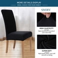 thumbnail image 3 of Smiry Velvet Stretch Dining Room Chair Covers Soft Removable Dining Chair Slipcovers Set of 2, Black, 3 of 7