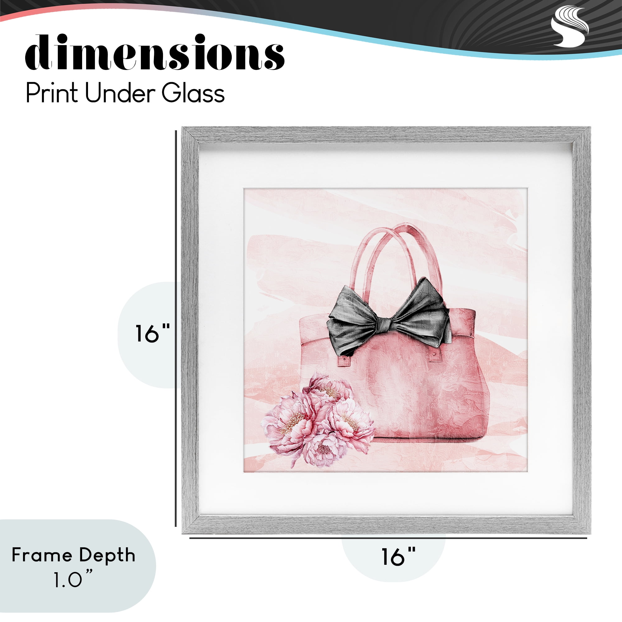Stupell Industries Blush Glam Time Bag Gray Framed Print Under Glass, design by Kim Allen