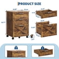 thumbnail image 3 of QinaQin Archivero móvil de madera con cerradura, para home office, organizador debajo del escritorio con ruedas y almacenamiento práctico, 3 of 8