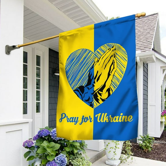 Flagwix Ukraine Flag Pray For Ukraine BNT583F Ukraine Flags, Indoor Outdoor Decoration - House Flag (29.5" x 39.5")