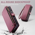 thumbnail image 5 of for Galaxy Z fold 5 Case, for Samsung Z fold 5 Case with Pen Holder Slot, 【RFID Blocking】 for Samsung Galaxy Z fold 5 Wallet Case with Card Holder Zipper Strap PU Leather Flip, Wine Red, 5 of 11