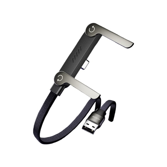 2 in 1 Fast Charging Cable with Built-in Holde, 1.5m High-Speed Adapter Cord, orbit Rotation, for Smartphones, Tablets, Laptops, and Gaming Devices