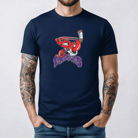 Bossier-Shreveport Mudbugs Hockey Team Logo T-shirt, For Unisex, Up to size 3XL