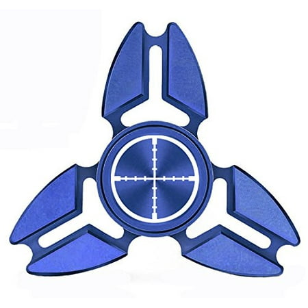 Fidget Spinner Tri-Spinner Blue Aluminum Metal Crosshairs Sniper Spy Gamer Laser Tag