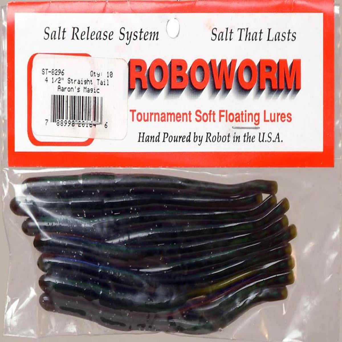 Roboworm 4 1/2" Finesse Straight Tail Worm Fishing Lure, Aaron's Magic