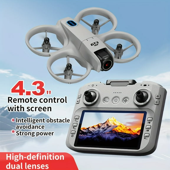 GT3 2025 4K Camera Drone with 4.3" Screen Remote, Auto Hover, One-Key Return, Dual Battery Foldable Quadcopter for Beginners & Adults