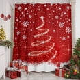 thumbnail image 3 of Red Christmas Shower Curtain, Snowflake Xmas Tree Ball Winter Modern Abstract Art Waterproof Fabric Shower Curtains with 12 Hooks, Bathroom Curtain Set for Bathroom Accessories Decor, 48 x 72 Inches, 3 of 9