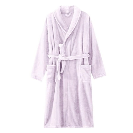 

Edvintorg Robe For Women Clearance Winter Fashion Long Sleeve Robe Bathrobe Lengthening Keep Warm Lapel Same Style For Men And Women Pajama Sets