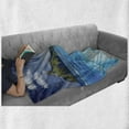 thumbnail image 6 of Landscape Soft Flannel Fleece Blanket, Landscape with Swimming Pool and Distant Island Tropic Exotic Hawaiian Theme, Cozy Plush for Indoor and Outdoor Use, 50" x 70", Turquoise Green, by Ambesonne, 6 of 6
