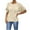 Khaki, variant on Womens Oversized Checkered Openwork Knit Top Batwing Sleeve Loose Fit Round Neck Short Sleeve Knitted Pullover Casual Lightweight Summer Fall Sweater