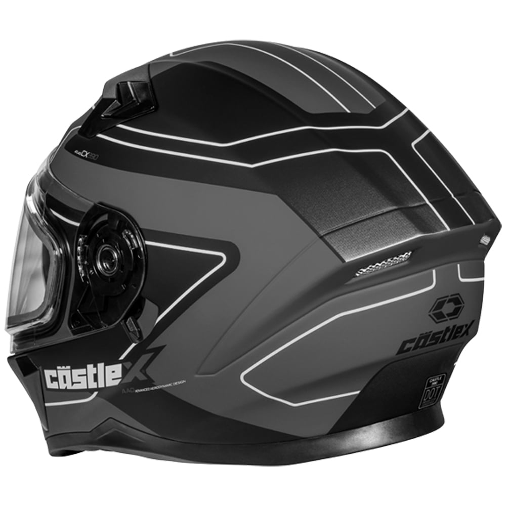 Castle X, 36-4172, Adult Full Face Helmet - Single Lens - DOT Approved - CX390 ATLAS - Matte Charcoal/Black, Small