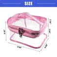 thumbnail image 3 of Vocoste Double Layer Makeup Bag Cosmetic Travel Bag Case, Large Make Up Organizer Bag Clear Toiletry Bag, Pink, 3 of 7