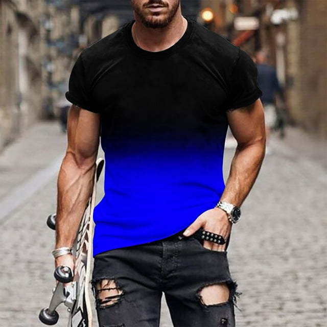 T-Shirts pour Hommes T-Shirts Graphiques, Chemises Graphiques pour Hommes à la Mode, Chemises Décontractées d'Été pour Hommes Pull-Over à Manches Courtes, Hommes Décontractés Col Rond Pull-over Sport Manches Courtes T-shirt Blouse