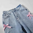 thumbnail image 7 of OGLCCG Flare Jeans for Girls Teens Cute Bow High Elastic Waist Wide Leg Denim Pants with Pockets Stretch Cute Y2K Streetwear Bell Bottom 6-13 Years, 7 of 7
