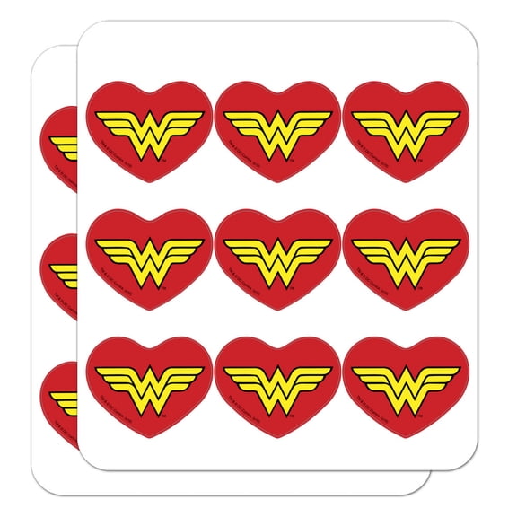 Wonder Woman Classic Logo Heart Shaped Planner Calendar Scrapbook Craft Stickers