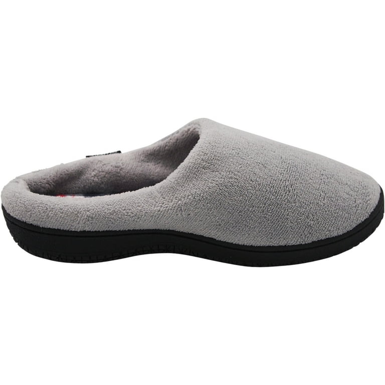 Norty Mens Slippers Memory Foam Mule and Clog Slippers Faux Suede Microfiber or Flannel 40817 X Large Grey