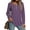 Purple, variant on MOSHU V-neck T Shirts for Women Casual Long Sleeve Tunic Tops Curve Hem Fall Button Shirts