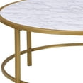 thumbnail image 5 of HomeRoots 36" White And Gold Faux Marble Round Coffee Table, 5 of 6
