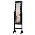 thumbnail image 5 of LIVIZA Full-Length Mirror Jewelry Cabinet with LED Light, Standing Jewelry Armoire Organizer with Makeup Storage,Black, 5 of 8