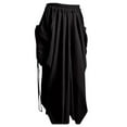 thumbnail image 4 of MIXUE Skirts For Women Summer Solid Color Cotton Elastic High Waist Drawstring Pockets Bohemian Loose Maxi Skirt Activewear,Black,XL, 4 of 4