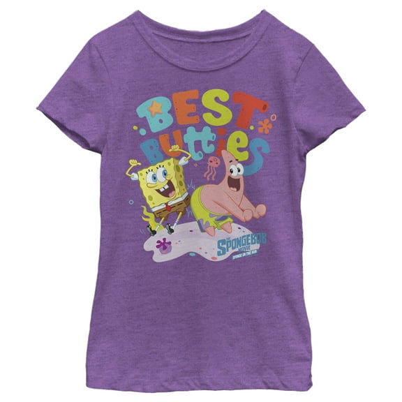 Girl's SpongeBob SquarePants Sponge on the Run Best Butties  Graphic Tee Purple Berry X Large