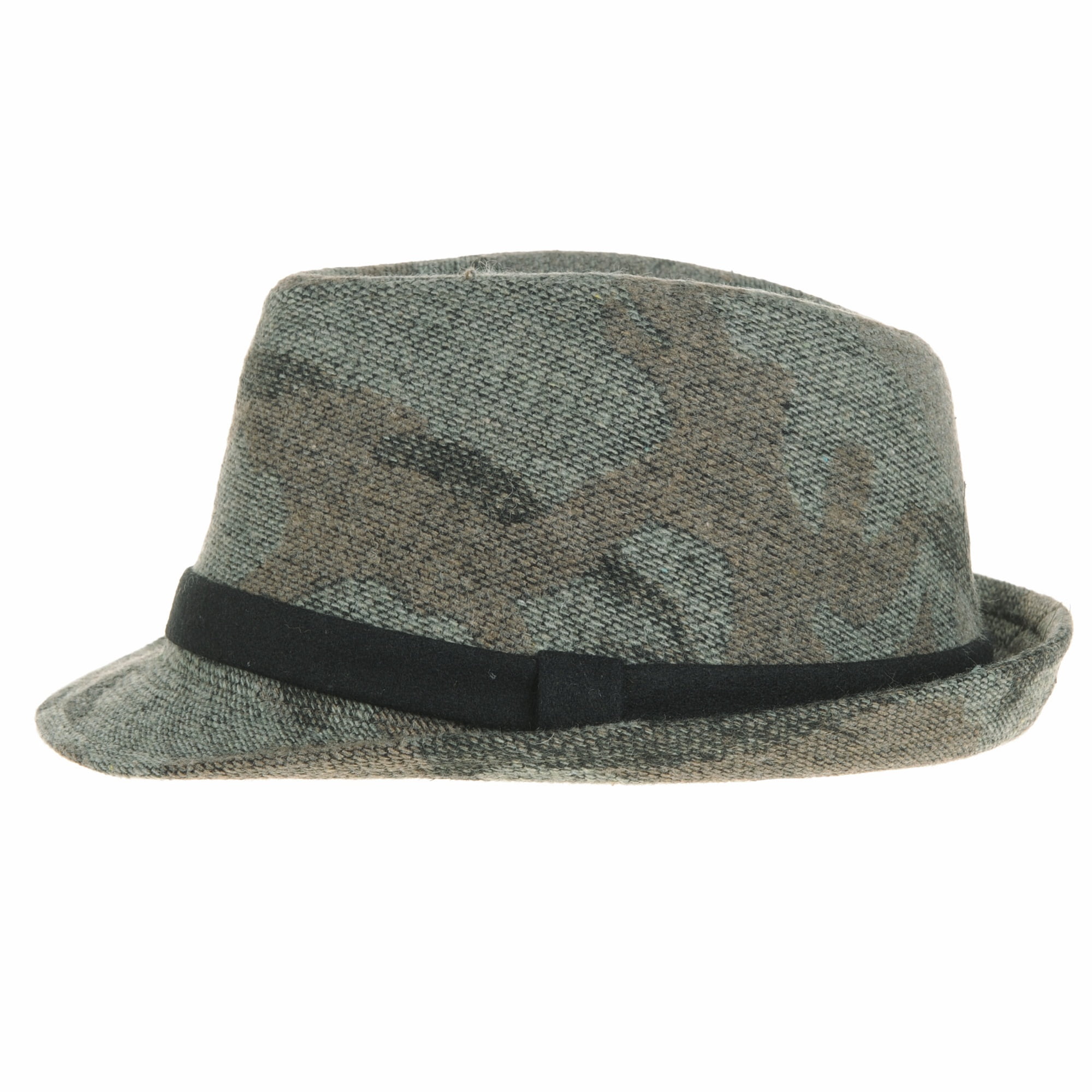 WITHMOONS Camouflage Fedora Hat Wool Felt Trilby Banded SL6450