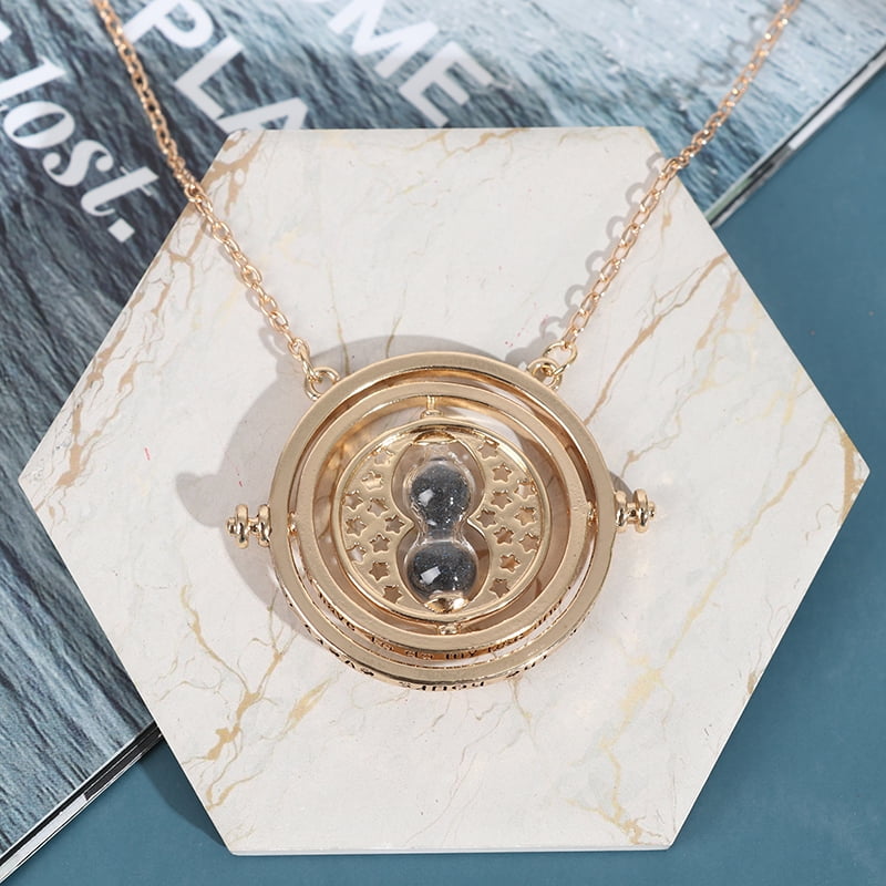 silver time turner necklace