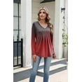 thumbnail image 7 of Weardear Women Long Sleeve Shirts V Neck Fall Tops Loose Fit Dressy Casual Blouses Pleated Tunic Tops, 7 of 7