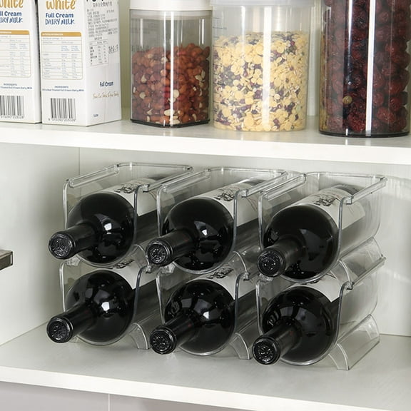 KHBUAB 2Pcs Wine Racks Stackable Bottle Holder for Dining Table and Refrigerator