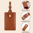 thumbnail image 3 of Muka 4 Pack Leather Luggage Tags for Suitcases Travel Tags, Privacy Protection Bag Tags Travel Essentials, 3 of 8
