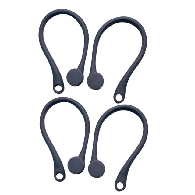 2 pares de ganchos de protección para el oído Ganchos de ajuste seguro Compatible para Airpods Accesorios para auriculares inalámbricos Deportes Gancho para la oreja antipérdida (Negro)
