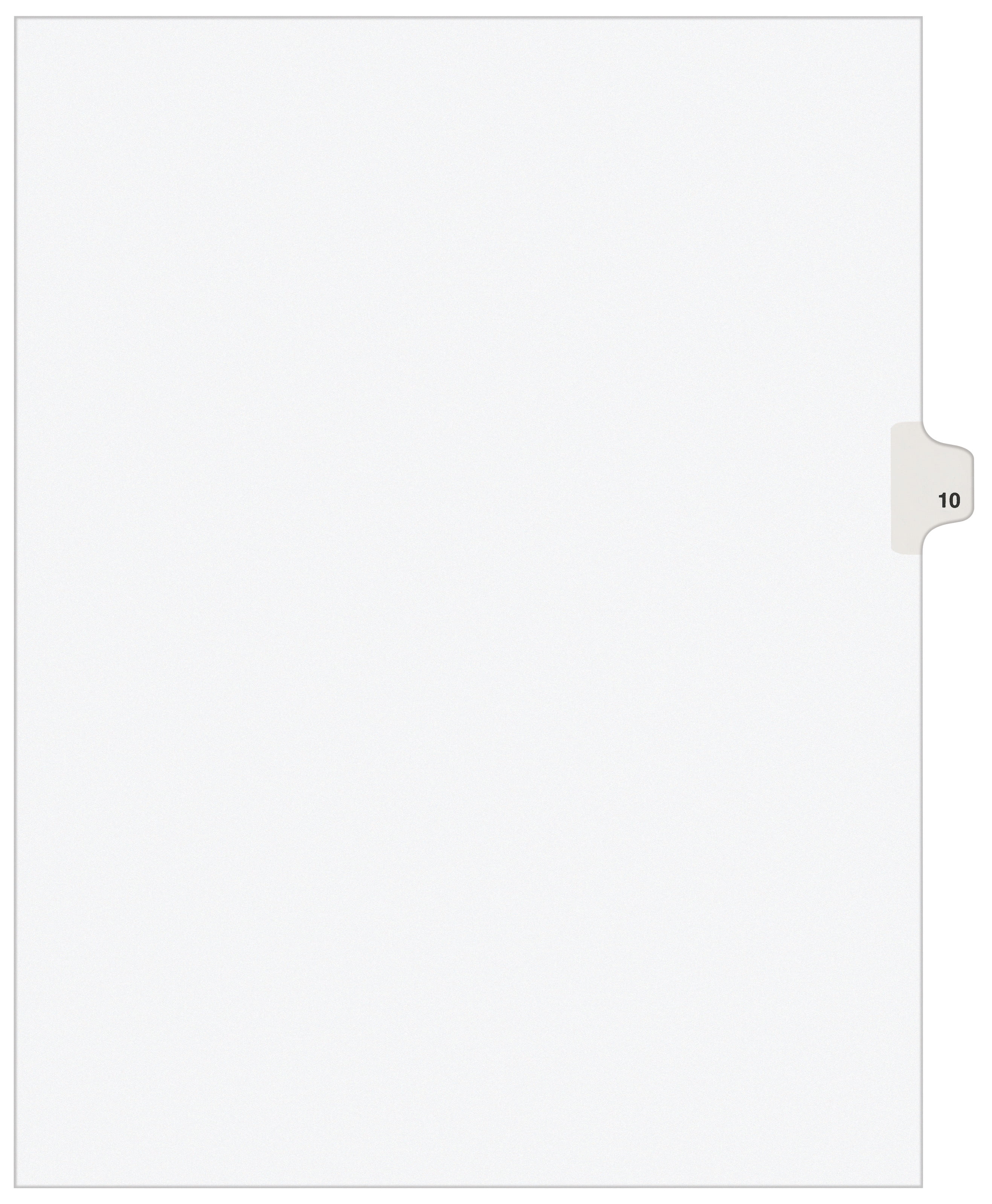 Avery Legal Paper Divider, Avery Style, White, Side Tab 10 (11920)