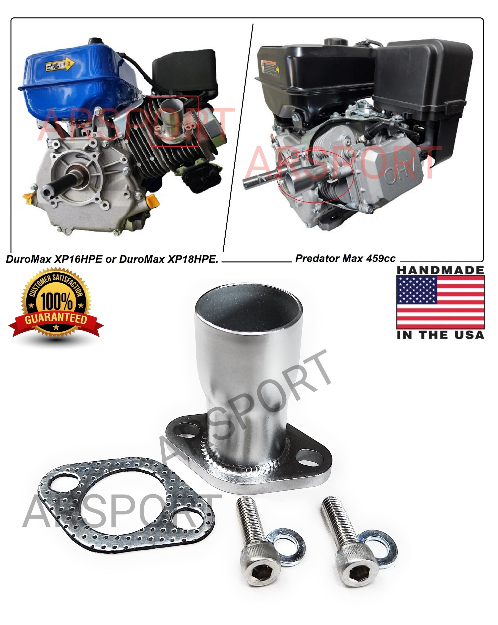 Exhaust Flex Pipe Adaptor 1.50" OD for Predator Max 459cc, 301cc, 420cc
