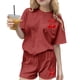 thumbnail image 2 of Conjuntos de blusas y camisas de cuello redondo y manga corta para niños, conjunto de dos piezas de top y pantalones cortos de manga corta con cuello redondo y manga corta para niños, top de poliéster, 2 of 6