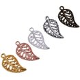 thumbnail image 4 of 75pcs Wholesale Mixed Color Hollow Leaf Shape Pendants Charms Jewelry Making, 4 of 8