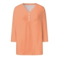 thumbnail image 4 of 3/4 Length Sleeve Womens Tops 2026 Spring Trendy Casual V Neck Basic Plain Office Tshirt Womens Blouses, 4 of 5
