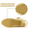 thumbnail image 3 of Zapatos ADAMUMU para niñas pequeñas, tacones dorados con purpurina, talla 1M, 3 of 6