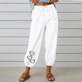 thumbnail image 2 of ameIAEA Womens Elastic Waisted Drawstring Pants Wide Leg Print Casual Trousers with Pockets, 2 of 3