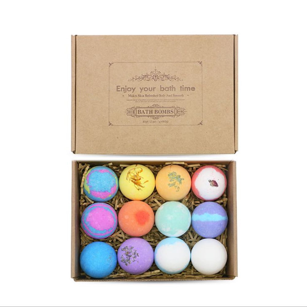 Bath Bombs Gift Set 12 USA made Fizzies, Shea & Coco Butter Dry Skin Moisturize, Perfect for Bubble & Spa Bath. Handmade Birthday Mothers day Gifts idea For Her/Him, wife, girlfriend