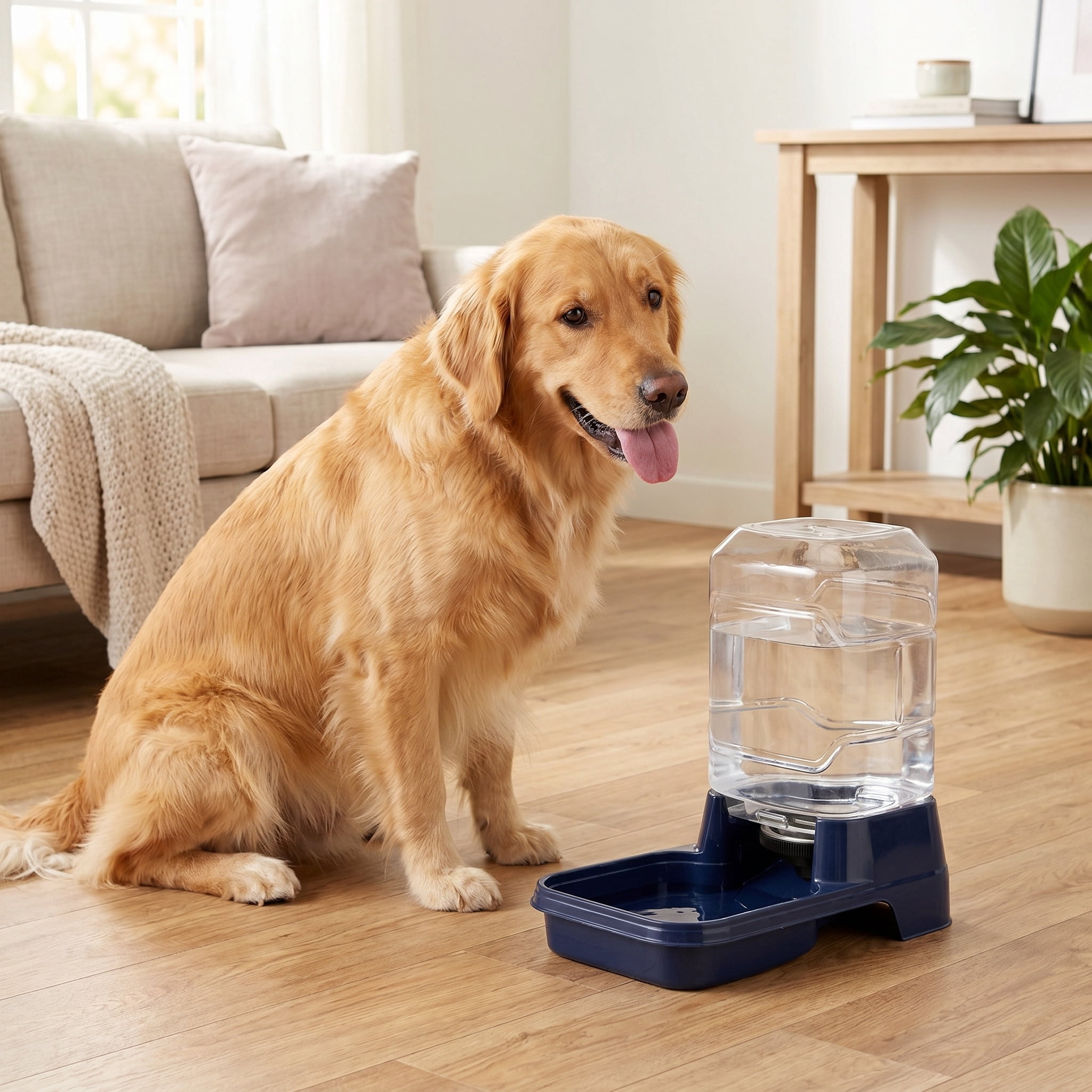(3 pack) Vibrant Life Gravity Waterer for Large Dogs and Cats, 2.5 gal, Navy