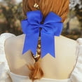 thumbnail image 6 of Cglfd Clearance 6-inch Ribbed Satin Fishtail Double Layered Ribbon Bow Hair Clip for Children's Hair Accessories Hair Clip, Blue, 6 of 7