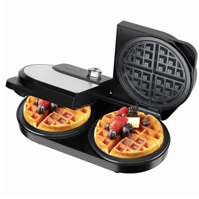Waflera doble YASHE de 6" 1400 W de acero inoxidable