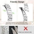thumbnail image 6 of KOMI Slim Silver Bling Watch Band Women Compatible with Apple Watch 38mm 40mm 41mm 42mm (S10) Jewelry Replacement Sparkly Diamond Metal Thin Strap for iWatch Series 10/9/8/7/6/5/4/3/2/1/SE, 6 of 8