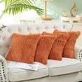 thumbnail image 3 of Home Soft Things Luxury Shaggy Faux Fur Throw Pillow Cases, Ultra Soft Plush Pillow Covers Fluffy Decorative Cushion Covers, No Pillow Insert, Set of 4, Burnt Orange, 20x20 Inch, 3 of 6