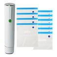 thumbnail image 2 of Vacuum Sealer, 1 Pc Handheld Vacuum Sealer for Food, Compact Vacuum Sealer Machine with 10 Reusable Vacuum Bags, Portable Cordless Vacuum Sealer Set for Travel Fresh & Save Meal Prep Sous Vide, White, 2 of 9