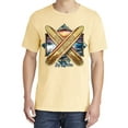 thumbnail image 2 of Wild Bobby, Surf Paradise Surfing Board, Garment-Dyed Washed Look Short Sleeve Tees, Banana, Small, 2 of 3