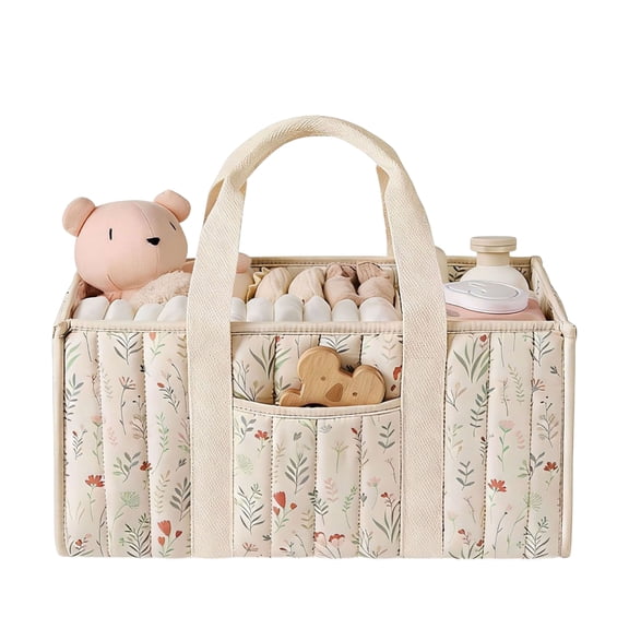HUISZJ Diaper Bag Tote, Multi-Pockets Storage Bag with Partition, Large Capacity Travel Tote Bag for Home Bedroom Travel, Style A