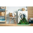 thumbnail image 2 of Ahgly Company Tapis Rond Lavable en Machine Intérieur Transitionnel Vert Forêt Foncé, 4 Pieds Rond, 2 of 7